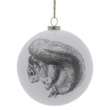 Boule de Noël blanche motif gravure esprit scandinave nature - 4 modèles