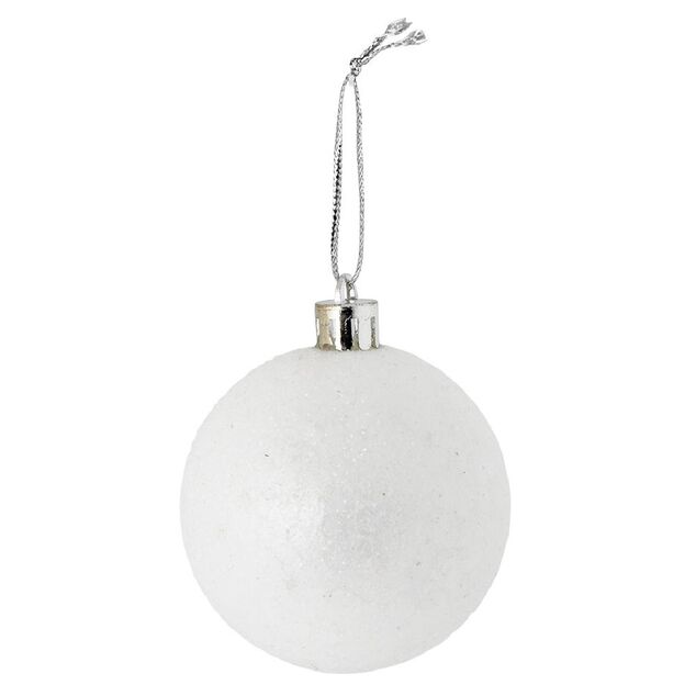 Boule de No&euml;l paillette blanche &Oslash;6cm x3