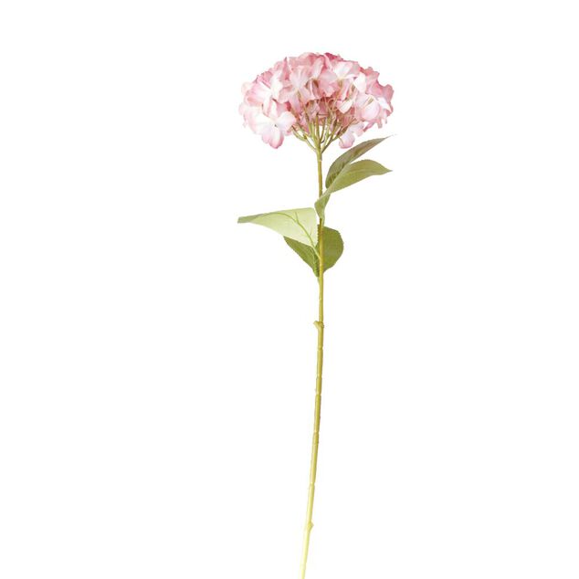 Fleur artificielle 1 tige hortensia rose H82cm