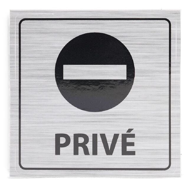 Signalétique adhésive - Sens interdit privé - 8x8 cm