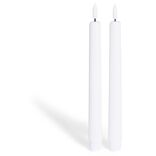 Bougie chandelle LED striée blanche x2