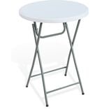 Table bar de jardin pliante Fiesta ronde plastique blanc &Oslash;80xH110cm