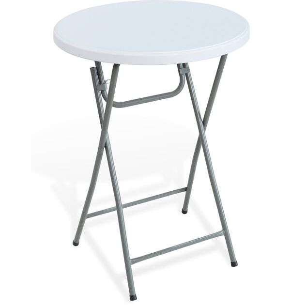 Table bar de jardin pliante Fiesta ronde plastique blanc &Oslash;80xH110cm