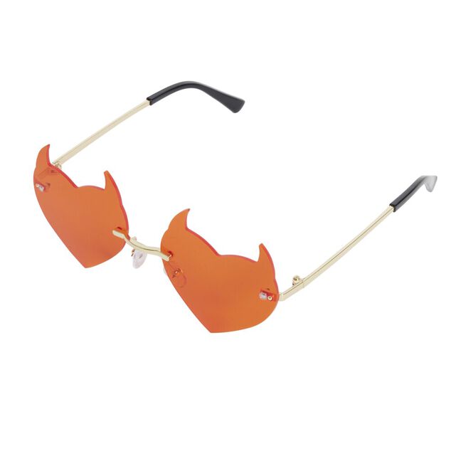 Lunettes adulte diablesse forme coeur rouge avec cornes