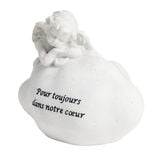 Décoration funéraire ange pensif sur nuage Pour toujours dans notre coeur