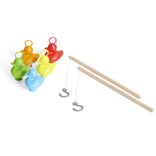 Jeu de pêche à la ligne avec 5 canards et 2 cannes en bois