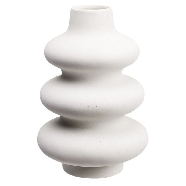 Vase en c&eacute;ramique blanc design courbe