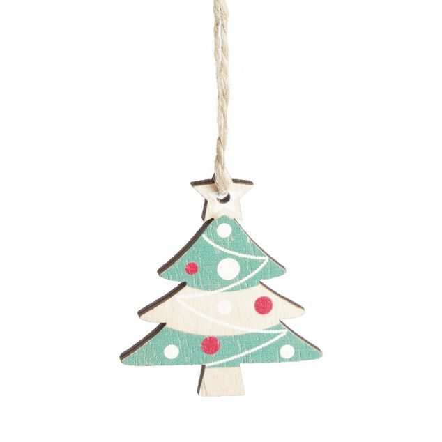 D&eacute;coration de No&euml;l sapin &agrave; suspendre H6cm - 2 mod&egrave;les