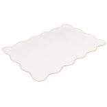 Tapis rectangulaire contour vague Wavy polyester beige 80x120cm