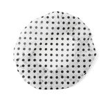 Charlotte de douche &agrave; pois plastique blanc et noir