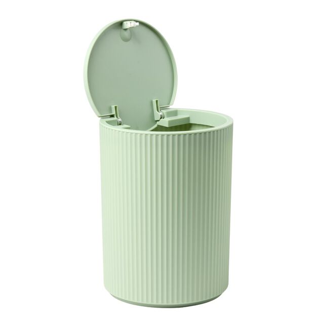 Poubelle salle de bain 5L plastique stries &Oslash;18,5xH24cm (3&nbsp;mod&egrave;les)