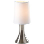 Lampe tactile Touch m&eacute;tal grise et blanche