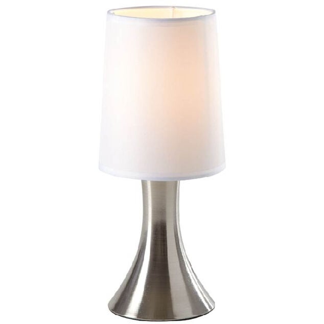 Lampe tactile Touch m&eacute;tal grise et blanche