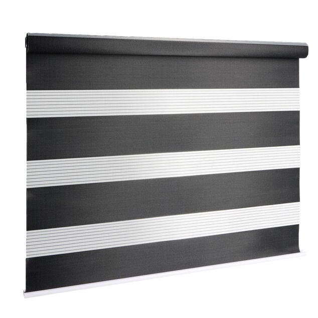 Store enrouleur avec ou sans perçage jour nuit noir 65x160cm