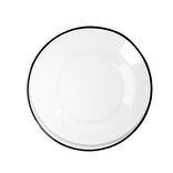 Assiette à dessert en verre transparent bord noir Ø20cm