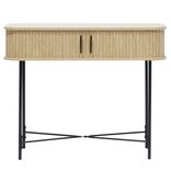 Console Gr&egrave;ge bois naturel et noir - L100xP35xH80 cm