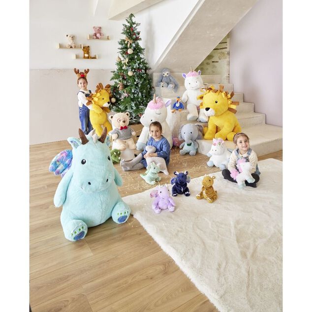 Peluche dragon polyester 19x15cm (3 mod&egrave;les)