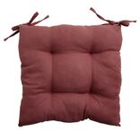 Galette de chaise carr&eacute;e 38x38cm rouge terracotta