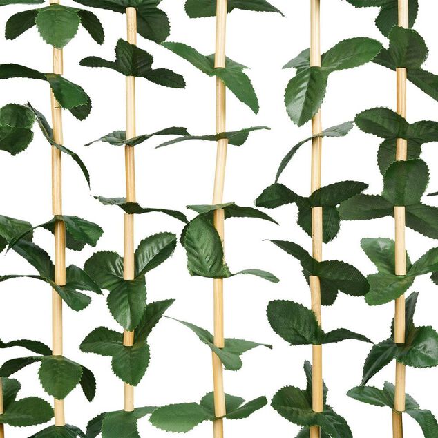 Rideau de porte bambou feuillage vert 90xH200cm