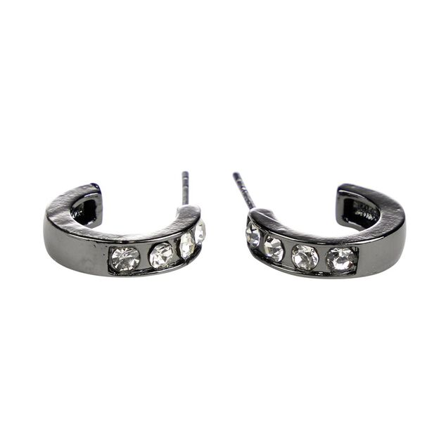 Boucles d'oreilles femme pierre en verre transparent et métal Ø1,5cm (3 modèles)