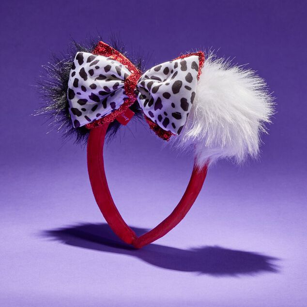 Serre-t&ecirc;te Disney Cruella adulte rouge noir blanc 18x18cm
