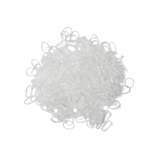 Lot de 500 mini &eacute;lastiques &agrave; cheveux caoutchouc transparent
