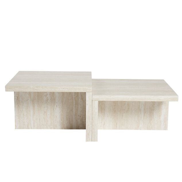 Table basse Terra bois blanchi 120x60xH28cm