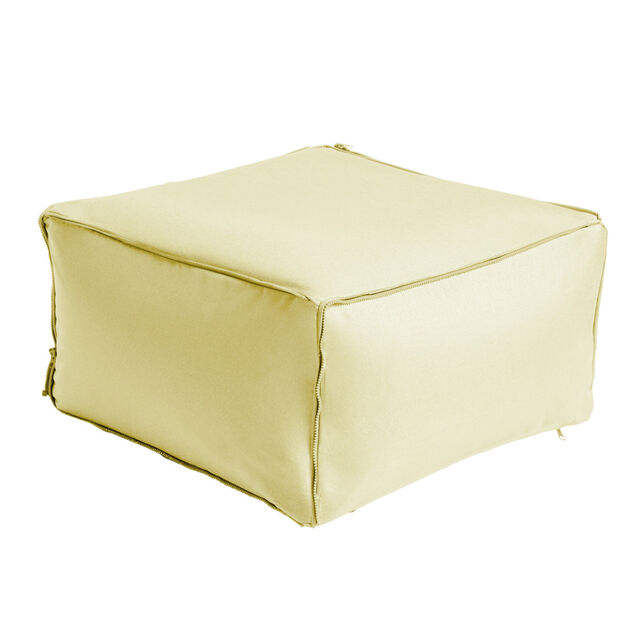 Pouf gonflable Burbuja d&eacute;perlant et d&eacute;houssable jaune 60x60xH30cm