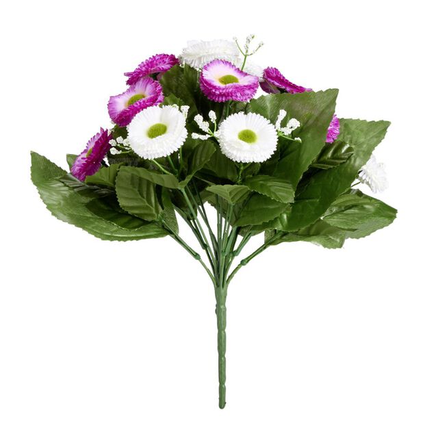 Bouquet fleurs artificielles paquerettes 20 t&ecirc;tes H30cm