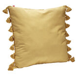 Coussin rembourré uni avec pompons 60x60cm (3 modèles)