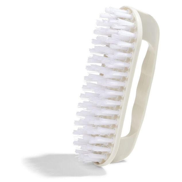 Brosse poign&eacute;e plastique blanc L13,5cm