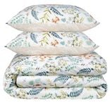 Parure de lit 2 personnes 240x220cm coton fleuri (2 mod&egrave;les)