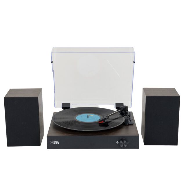 Platine vinyle avec 2 enceintes bluetooth 10W L35X30X11 cm