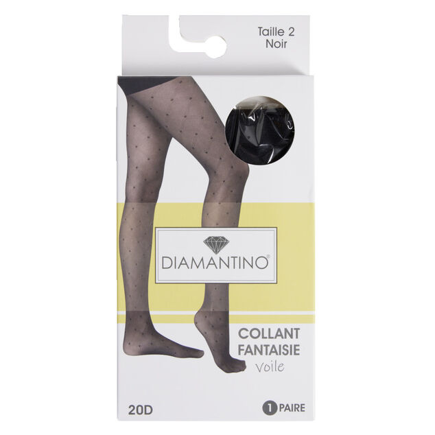 Collant noir fantaisie 20D T2/3/4