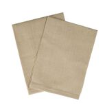 Serviette de table carr&eacute;e coton beige taupe 44x44cm x2