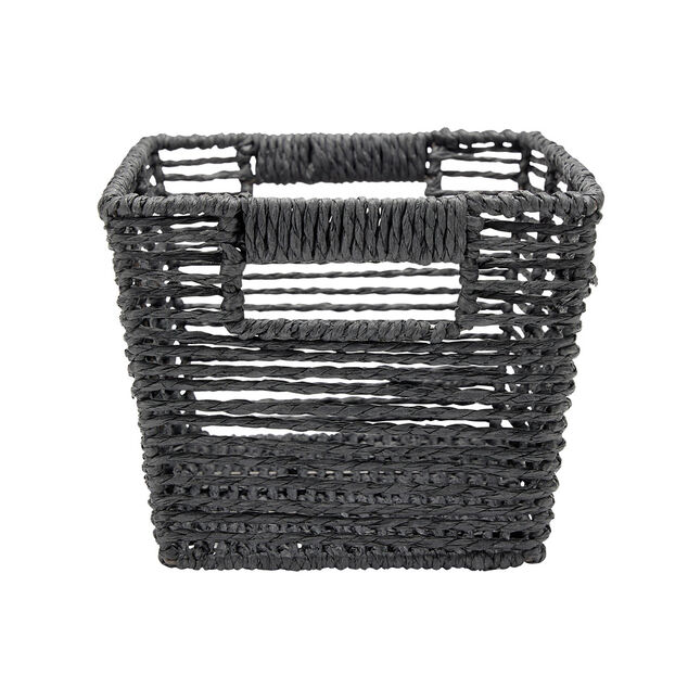 Pani&egrave;re en papier tress&eacute; et acier 30x20xH15cm (3 mod&egrave;les)