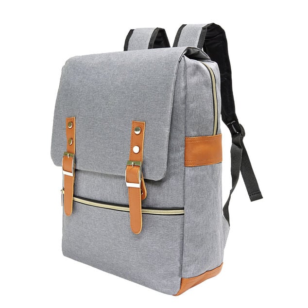 Sac &agrave; dos avec fermeture &agrave; sangles 30x13xH10cm - 2 mod&egrave;les noir ou gris