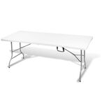 Table pliante 4 personnes Fiesta rectangulaire blanche 180x70xH74cm