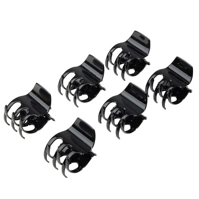 Pince à cheveux crabe x6 plastique L3,8cm (3 modèles)