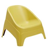 Fauteuil de jardin N&eacute;o monobloc plastique jaune ocre 79,5x76,5xH57,5cm