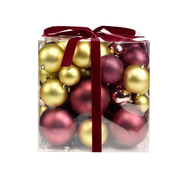 Boule de No&euml;l x58 format bo&icirc;te cadeau (2 mod&egrave;les)