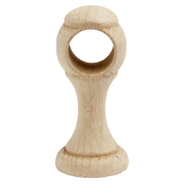 Support de tringle moyen &agrave; oeil en bois naturel &Oslash;28mm