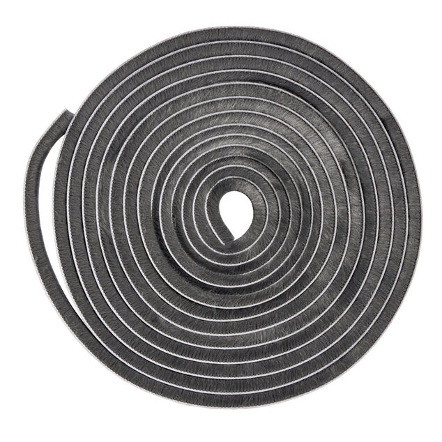 Joint brosse adh&eacute;sif d'isolation pour porte et fen&ecirc;tre 9mmx6m noir