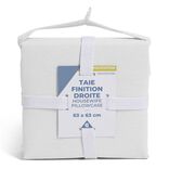 Taie d'oreiller 63x63cm polycoton finition droite blanc
