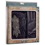 Coffret bandeau et gants noirs assortis