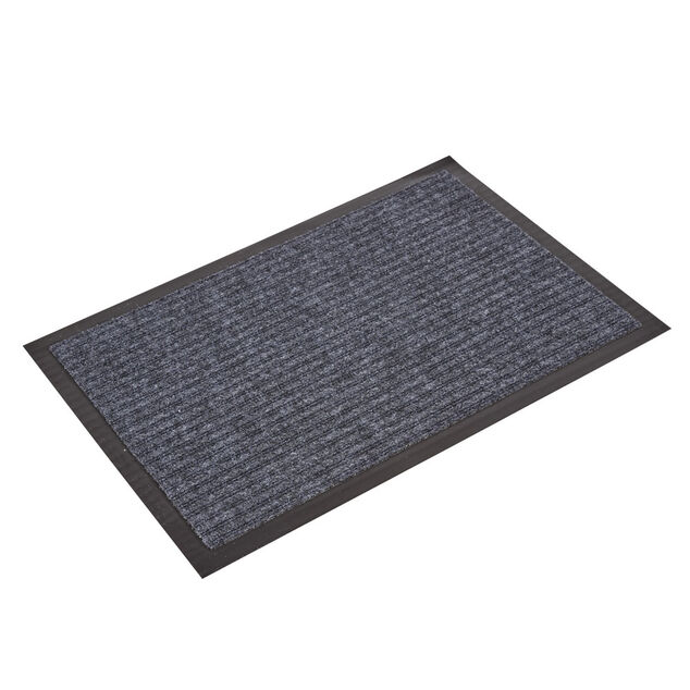 Tapis d'entr&eacute;e int&eacute;rieur anti-d&eacute;rapant gris 40x60cm