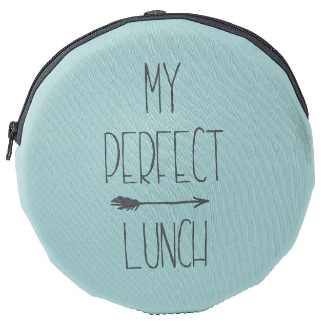 Lunch box ronde "My perfect lunch" bleu