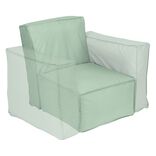 Accoudoir gonflable Burbuja x2 modulable d&eacute;perlant d&eacute;houssable vert 70x20xH55cm