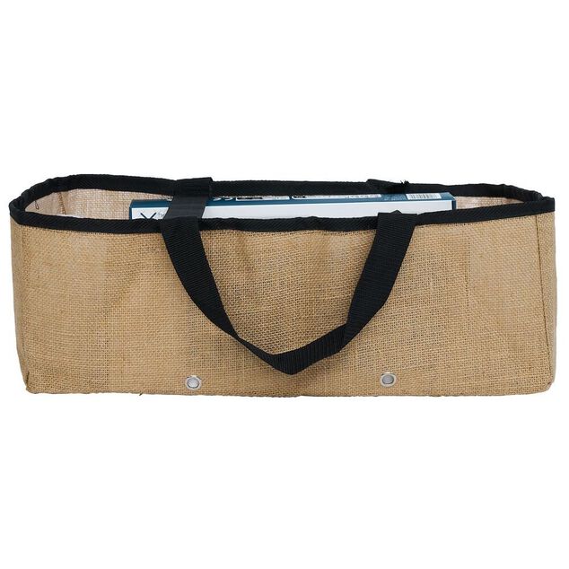 Jardini&egrave;re souple avec poign&eacute;es jute naturel et noir L50cm