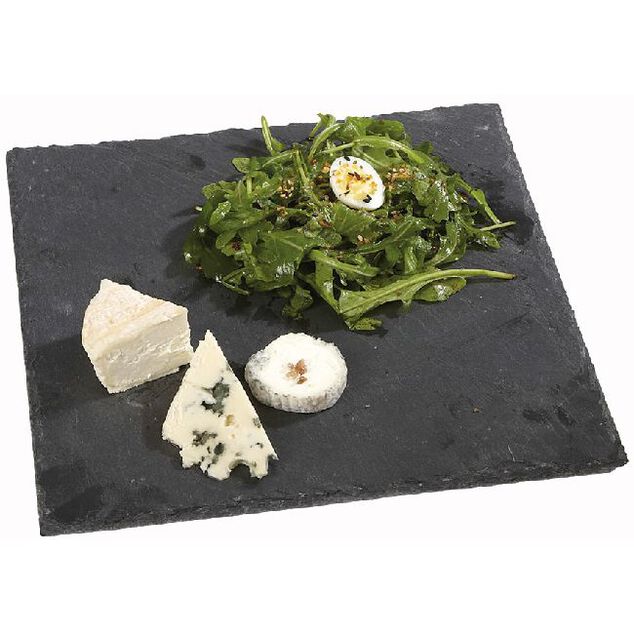 Assiette plate carr&eacute;e ardoise 30x30cm